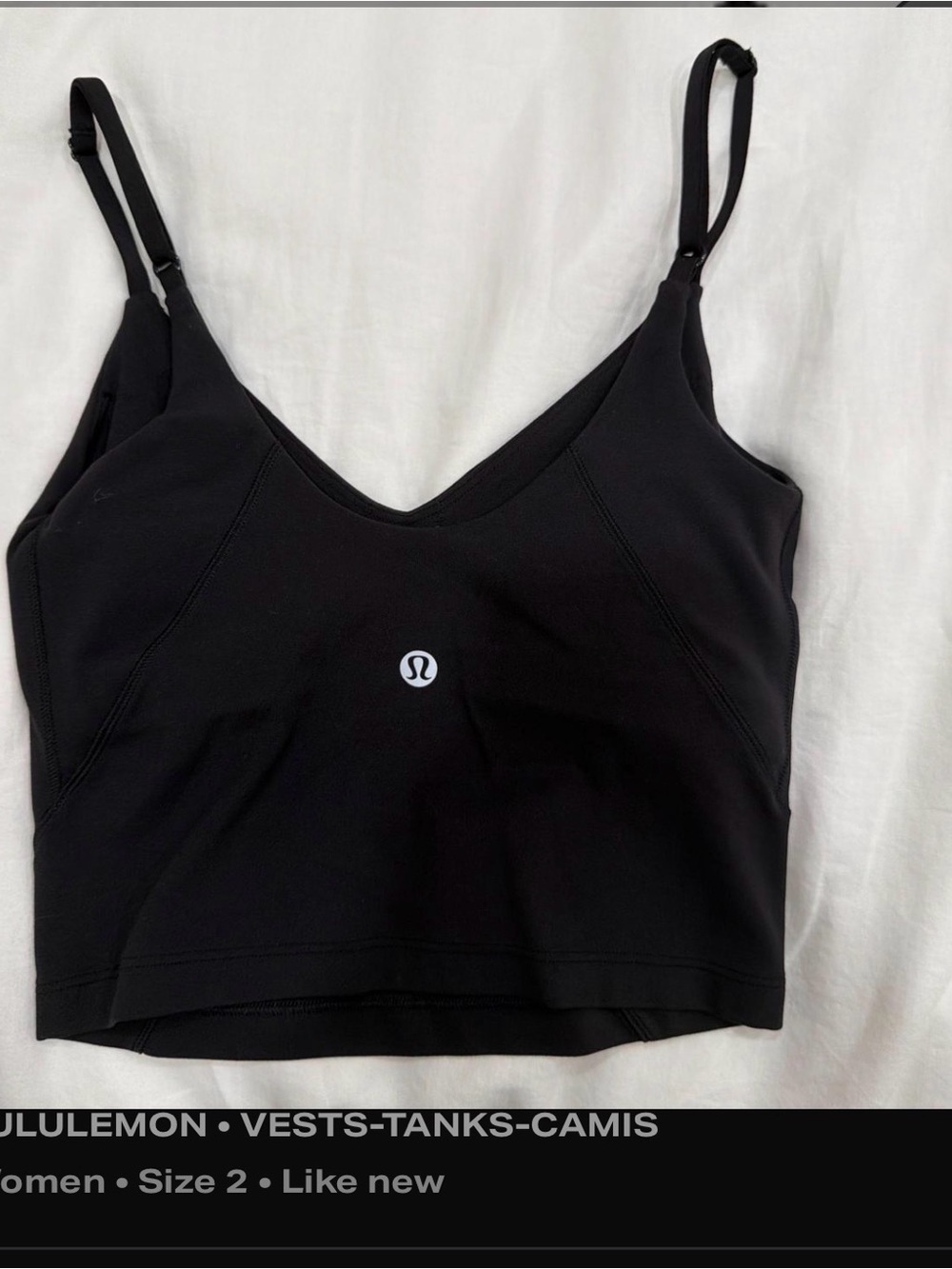 lululemon athletica Black Adjustable-Strap Cropped Sports Bra